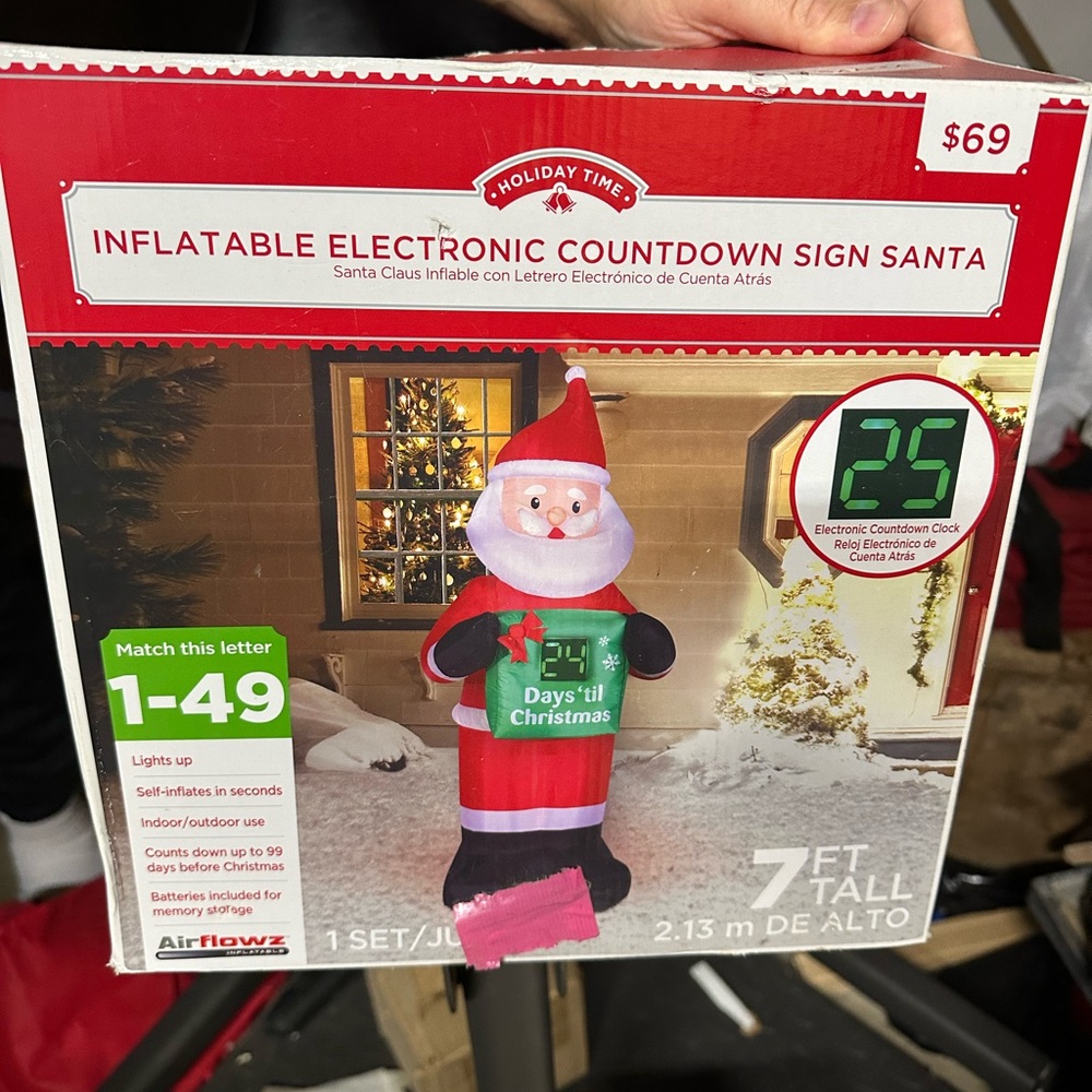 Holiday Time Inflatable Santa with Countdown Timer. Countdown to christmas